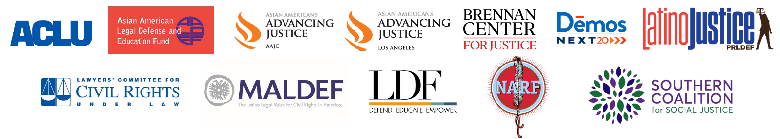 Redistricting voting rights group logos