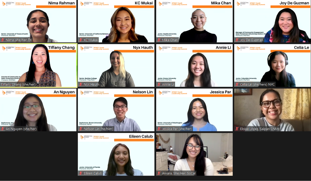 The Youth Leadership Spring 2021 cohort with staff.