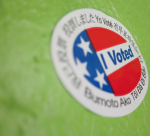 I Voted sticker in Asian languages